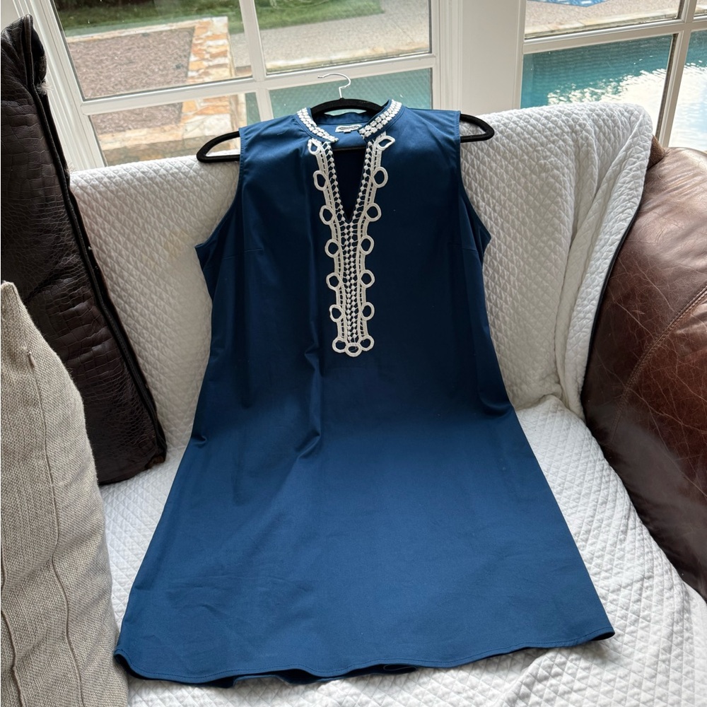 Mud Pie Blue Sleeveless A-Line Mini Dress